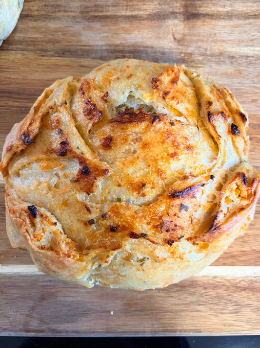 Cheesy Sour Cream + Onion Loaf