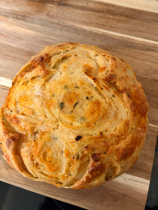 Cheesy Sour Cream + Onion Loaf